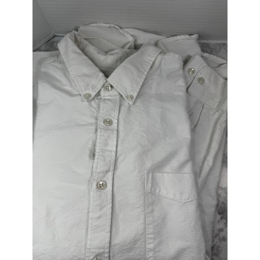 Quince Men 100% Organic Cotton Oxford Shirt White Top L